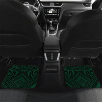 Custom Hawaii Warriors Football Car Mats Rainbow Kakau Pattern Black LT05 Set 2pcs - Back Black - Polynesian Pride