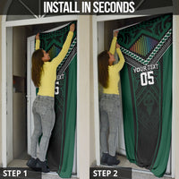 Custom Hawaii Warriors Football Door Cover Rainbow Kakau Pattern Black LT05 - Polynesian Pride