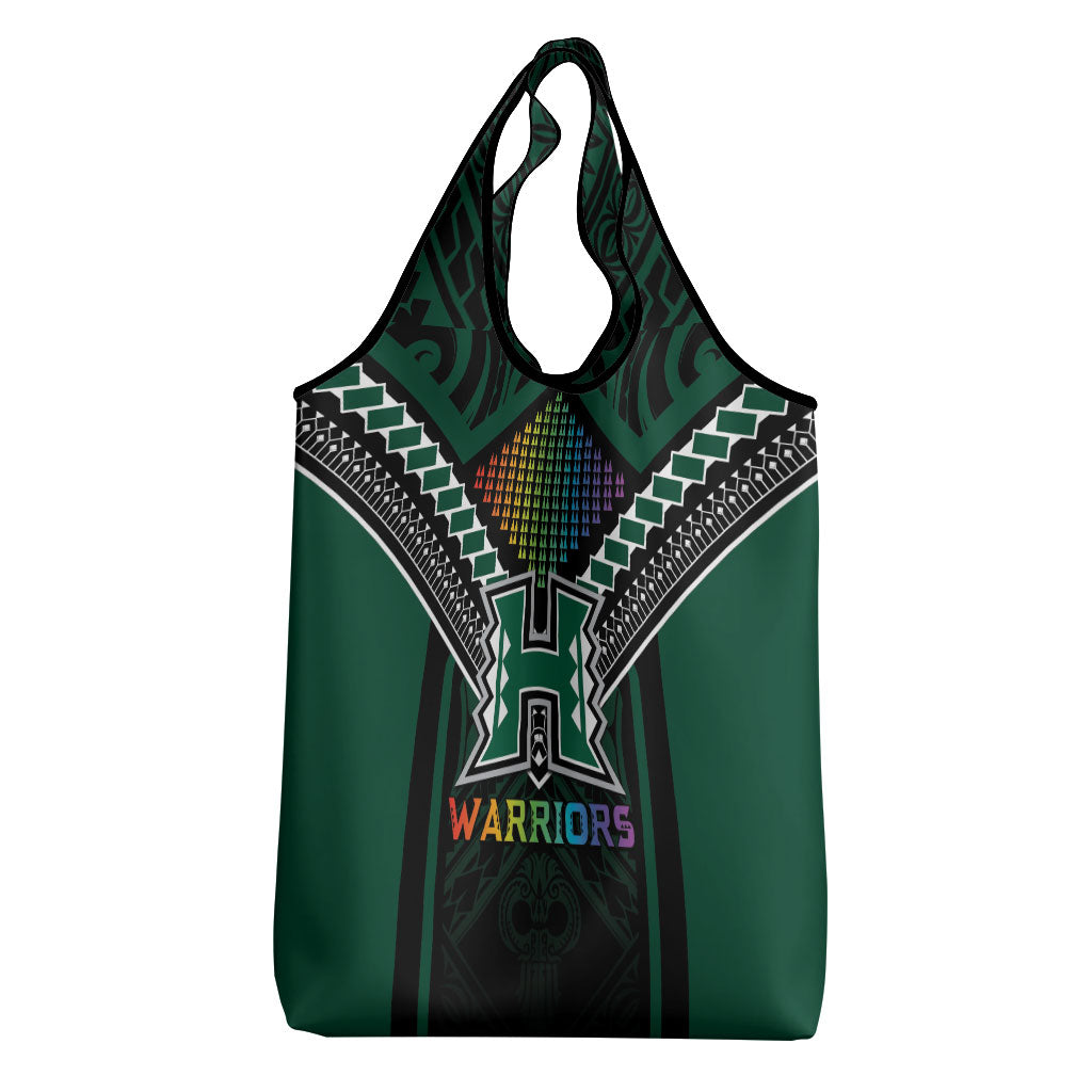 Hawaii Warriors Football Grocery Bag Rainbow Kakau Pattern Black