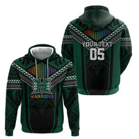 Custom Hawaii Warriors Football Hoodie Rainbow Kakau Pattern Black LT05 - Polynesian Pride