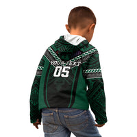 Custom Hawaii Warriors Football Kid Hoodie Rainbow Kakau Pattern Black LT05 - Polynesian Pride
