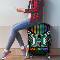Hawaii Warriors Football Luggage Cover Rainbow Kakau Pattern Black LT05 - Polynesian Pride