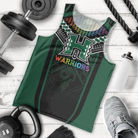 Custom Hawaii Warriors Football Men Tank Top Rainbow Kakau Pattern Black