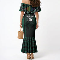 Custom Hawaii Warriors Football Mermaid Dress Rainbow Kakau Pattern Black LT05 - Polynesian Pride