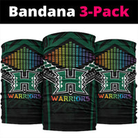 Hawaii Warriors Football Neck Gaiter Rainbow Kakau Pattern Black LT05 package One Size: 25*50cm Black - Polynesian Pride