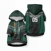 Custom Hawaii Warriors Football Pet Hoodie Rainbow Kakau Pattern Black LT05 Pullover Black - Polynesian Pride