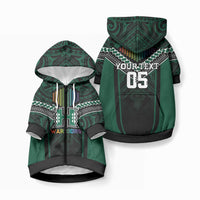 Custom Hawaii Warriors Football Pet Hoodie Rainbow Kakau Pattern Black LT05 Zip-up Black - Polynesian Pride