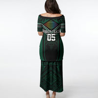 Custom Hawaii Warriors Football Puletasi Rainbow Kakau Pattern Black LT05 - Polynesian Pride
