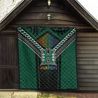 Hawaii Warriors Football Quilt Rainbow Kakau Pattern Black LT05 - Polynesian Pride