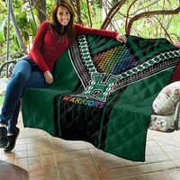 Hawaii Warriors Football Quilt Rainbow Kakau Pattern Black LT05 - Polynesian Pride