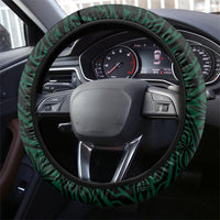 Hawaii Warriors Football Steering Wheel Cover Rainbow Kakau Pattern Black LT05 - Polynesian Pride