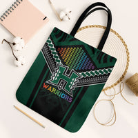Hawaii Warriors Football Tote Bag Rainbow Kakau Pattern Black LT05 Black Strap One Size Black - Polynesian Pride