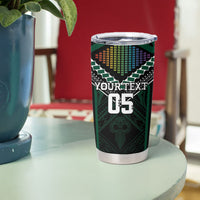 Custom Hawaii Warriors Football Tumbler Cup Rainbow Kakau Pattern Black LT05 - Polynesian Pride