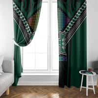 Hawaii Warriors Football Window Curtain Rainbow Kakau Pattern Black LT05 - Polynesian Pride