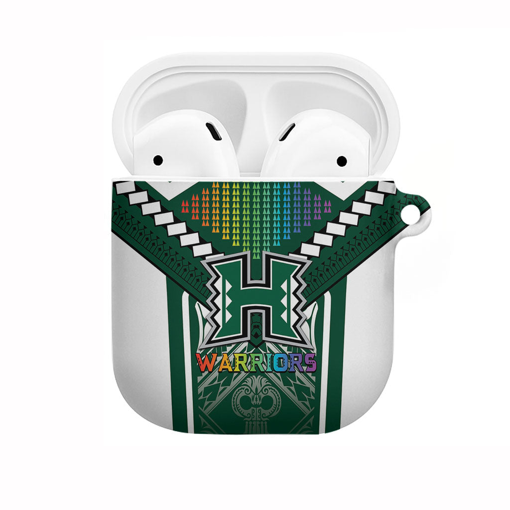 Hawaii Warriors Football AirPods Case Rainbow Kakau Pattern Green LT05 Green - Polynesian Pride