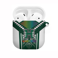 Hawaii Warriors Football AirPods Case Rainbow Kakau Pattern Green LT05 Green - Polynesian Pride