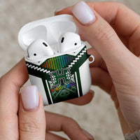 Hawaii Warriors Football AirPods Case Rainbow Kakau Pattern Green LT05 - Polynesian Pride