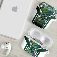 Hawaii Warriors Football AirPods Case Rainbow Kakau Pattern Green LT05 - Polynesian Pride