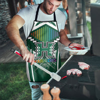 Hawaii Warriors Football Apron Rainbow Kakau Pattern Green LT05 - Polynesian Pride