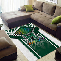 Hawaii Warriors Football Area Rug Rainbow Kakau Pattern Green LT05 - Polynesian Pride