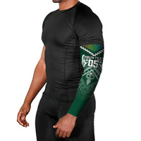 Custom Hawaii Warriors Football Arm Sleeves Rainbow Kakau Pattern Green LT05 - Polynesian Pride