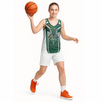 Custom Hawaii Warriors Football Basketball Jersey Rainbow Kakau Pattern Green LT05 - Polynesian Pride