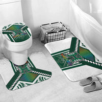 Hawaii Warriors Football Bathroom Set Rainbow Kakau Pattern Green LT05 Mat Set Only (3 pcs) One Size Green - Polynesian Pride
