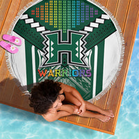 Hawaii Warriors Football Beach Blanket Rainbow Kakau Pattern Green LT05 - Polynesian Pride