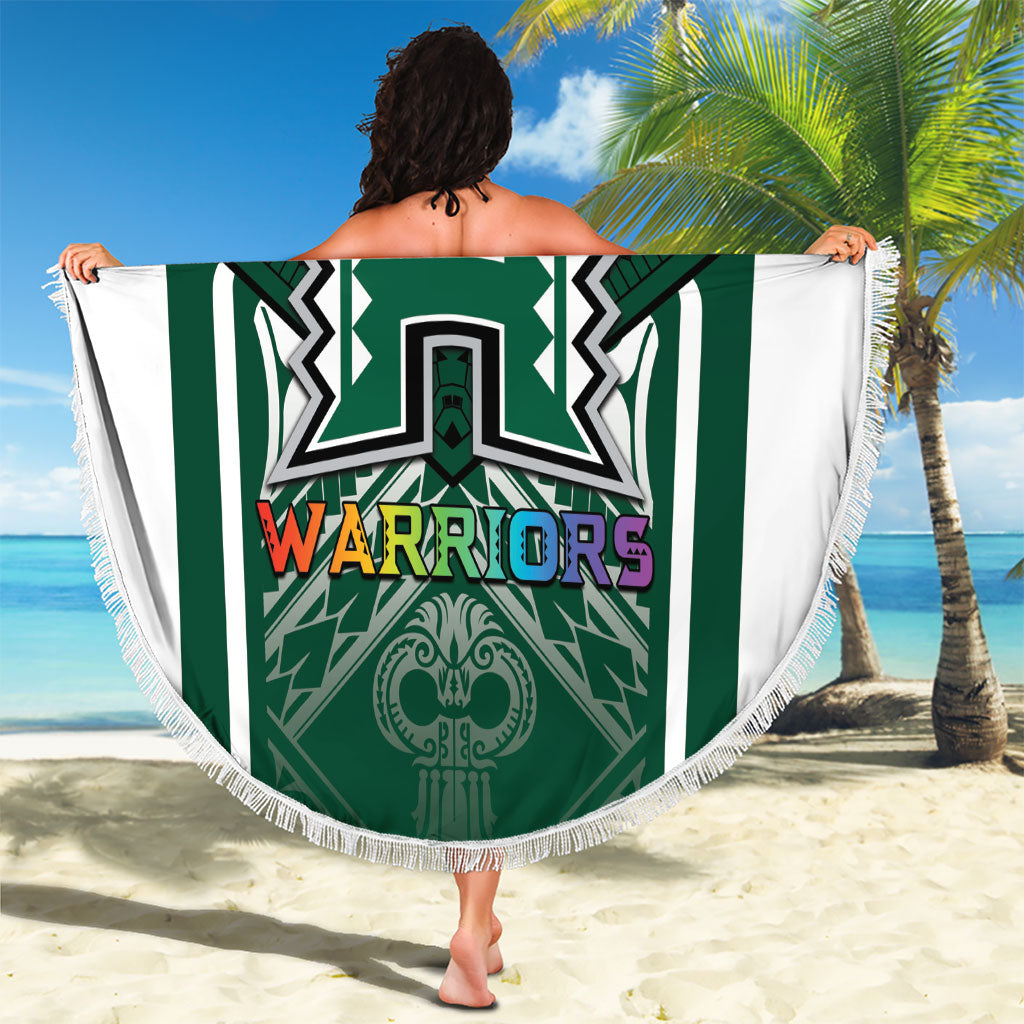Hawaii Warriors Football Beach Blanket Rainbow Kakau Pattern Green LT05 - Polynesian Pride