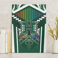 Hawaii Warriors Football Canvas Wall Art Rainbow Kakau Pattern Green LT05 Without Frame Green - Polynesian Pride