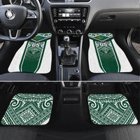 Custom Hawaii Warriors Football Car Mats Rainbow Kakau Pattern Green LT05 Set 4pcs Green - Polynesian Pride