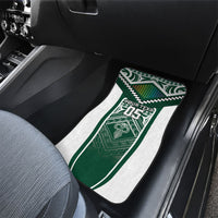 Custom Hawaii Warriors Football Car Mats Rainbow Kakau Pattern Green LT05 - Polynesian Pride