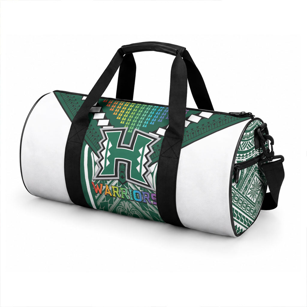 Hawaii Warriors Football Duffle Bag Rainbow Kakau Pattern Green LT05 - Polynesian Pride