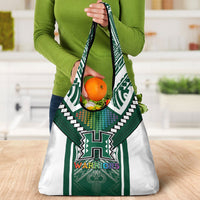 Hawaii Warriors Football Grocery Bag Rainbow Kakau Pattern Green LT05 - Polynesian Pride