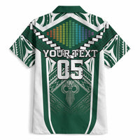 Custom Hawaii Warriors Football Hawaiian Shirt Rainbow Kakau Pattern Green LT05 - Polynesian Pride