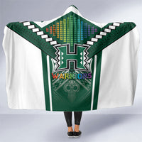 Hawaii Warriors Football Hooded Blanket Rainbow Kakau Pattern Green LT05 One Size Green - Polynesian Pride
