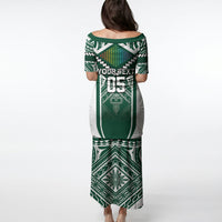 Custom Hawaii Warriors Football Puletasi Rainbow Kakau Pattern Green LT05 - Polynesian Pride