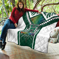 Hawaii Warriors Football Quilt Rainbow Kakau Pattern Green LT05 - Polynesian Pride