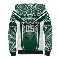 Custom Hawaii Warriors Football Sherpa Hoodie Rainbow Kakau Pattern Green LT05 - Polynesian Pride