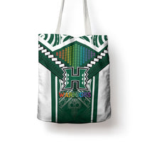 Hawaii Warriors Football Tote Bag Rainbow Kakau Pattern Green LT05 - Polynesian Pride