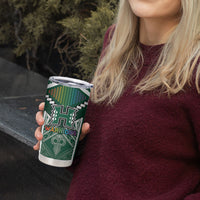 Custom Hawaii Warriors Football Tumbler Cup Rainbow Kakau Pattern Green LT05 - Polynesian Pride
