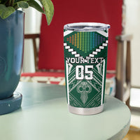 Custom Hawaii Warriors Football Tumbler Cup Rainbow Kakau Pattern Green LT05 - Polynesian Pride