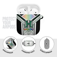 Hawaii Warriors Football AirPods Case Rainbow Kakau Pattern White LT05 - Polynesian Pride
