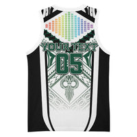 Custom Hawaii Warriors Football Basketball Jersey Rainbow Kakau Pattern White LT05 - Polynesian Pride