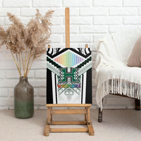 Hawaii Warriors Football Canvas Wall Art Rainbow Kakau Pattern White LT05 - Polynesian Pride