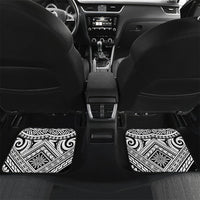 Custom Hawaii Warriors Football Car Mats Rainbow Kakau Pattern White LT05 Set 2pcs - Back White - Polynesian Pride