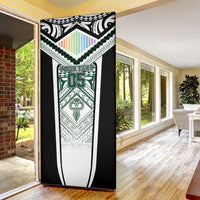 Custom Hawaii Warriors Football Door Cover Rainbow Kakau Pattern White LT05 - Polynesian Pride