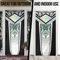 Custom Hawaii Warriors Football Door Cover Rainbow Kakau Pattern White LT05 - Polynesian Pride