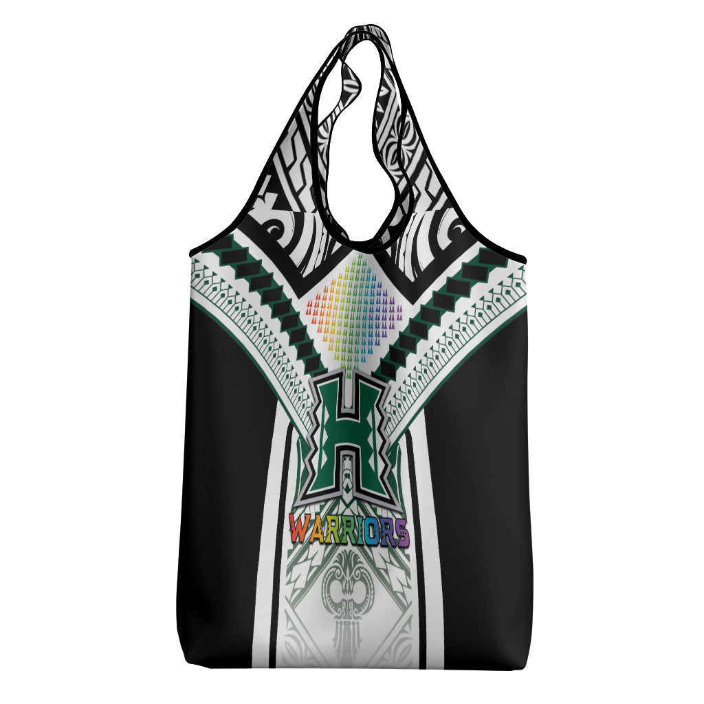 Hawaii Warriors Football Grocery Bag Rainbow Kakau Pattern White LT05 - Polynesian Pride