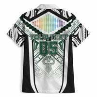 Custom Hawaii Warriors Football Hawaiian Shirt Rainbow Kakau Pattern White LT05 - Polynesian Pride